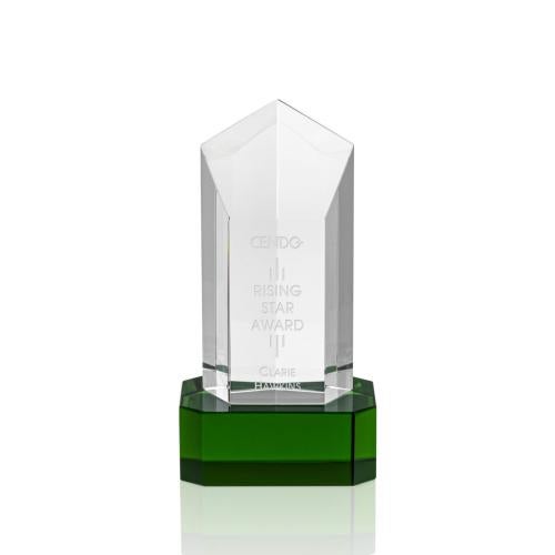 Recognition Awards - Crystal Awards - Jolanda Award on Base - Green 