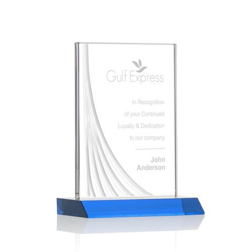 Recognition Awards - Crystal Awards - Leighton Liquid Crystal™ Award - Sky Blue 