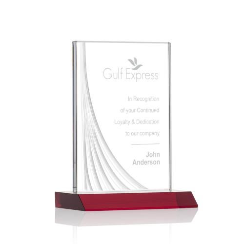 Recognition Awards - Crystal Awards - Leighton Liquid Crystal™ Award - Red 