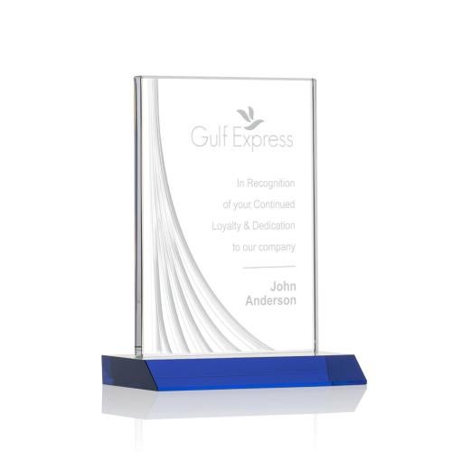 Recognition Awards - Crystal Awards - Leighton Liquid Crystal™  Award - Blue 