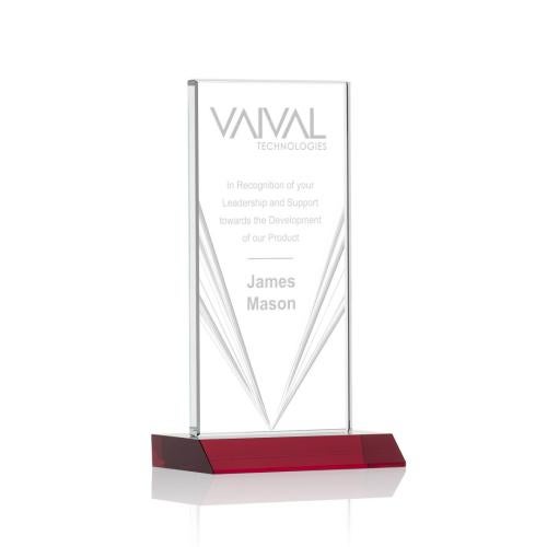 Recognition Awards - Crystal Awards - Seaford Liquid Crystal™ Award - Red