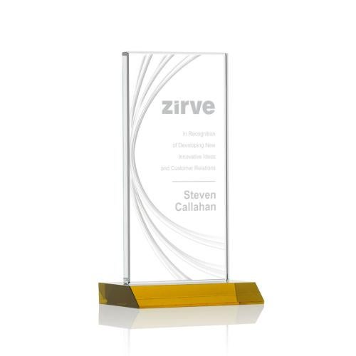 Recognition Awards - Crystal Awards - Hawkins Liquid Crystal™ Award - Amber 