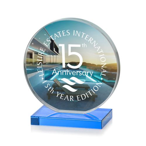 Recognition Awards - Crystal Awards - Victoria VividPrint™ Award - Sky Blue