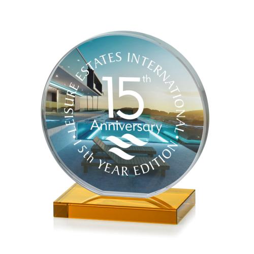 Recognition Awards - Crystal Awards - Victoria VividPrint™ Award - Amber