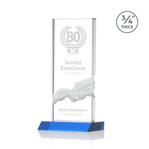 Recognition Awards - Crystal Awards - Poole Award - Sky Blue