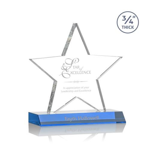 Recognition Awards - Crystal Awards - Chippendale Star Award - Sky Blue