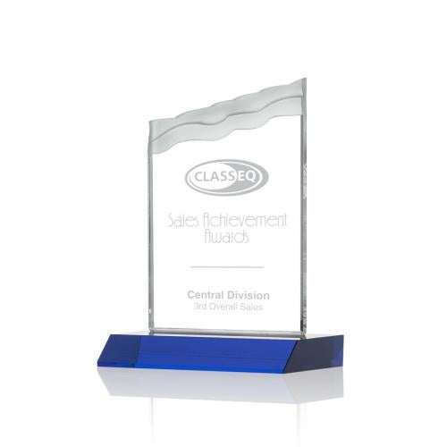 Recognition Awards - Crystal Awards - Oakwood Award - Blue