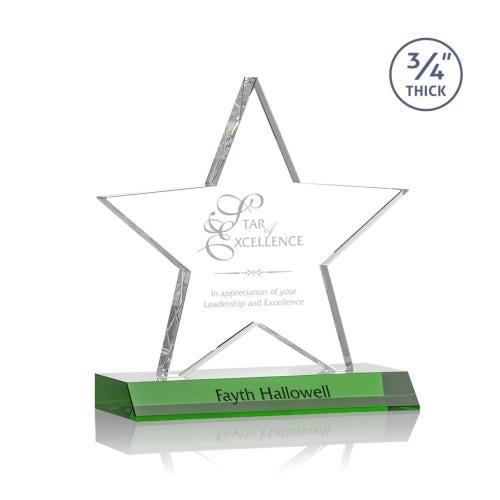Recognition Awards - Crystal Awards - Chippendale Star Award - Green