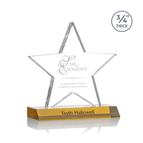 Recognition Awards - Crystal Awards - Chippendale Star Award - Amber