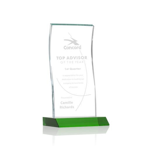 Recognition Awards - Crystal Awards - Edmonton Award - Green 
