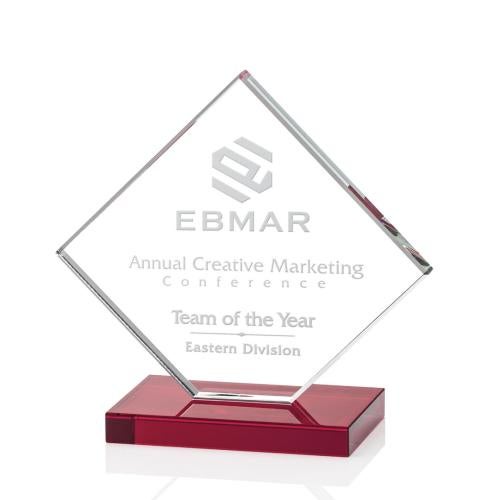Recognition Awards - Crystal Awards - Wellington Award - Red 