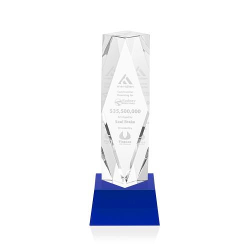Recognition Awards - Crystal Awards - Toscana Award on Base - Blue