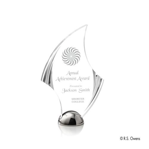 Recognition Awards - Acrylic Awards - Flourish Hemisphere Award - Laser Engraved