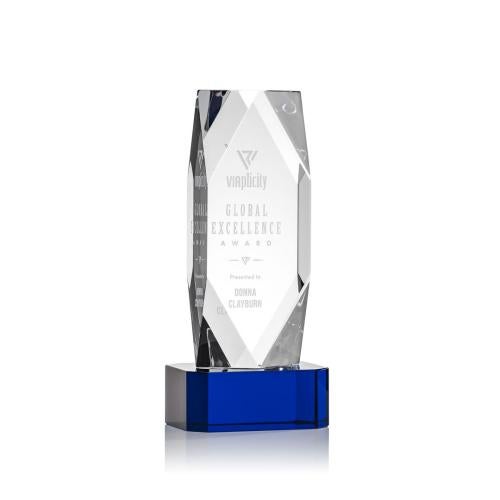Recognition Awards - Crystal Awards - Delta Award on Base - Blue
