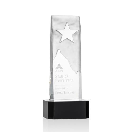 Recognition Awards - Crystal Awards - Stapleton Star Award on Base - Black