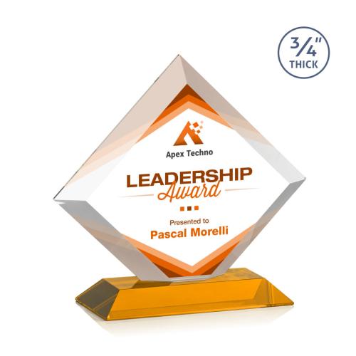 Recognition Awards - Crystal Awards - Belaire VividPrint™ Award - Amber