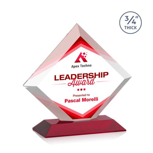 Recognition Awards - Crystal Awards - Belaire VividPrint™ Award - Red