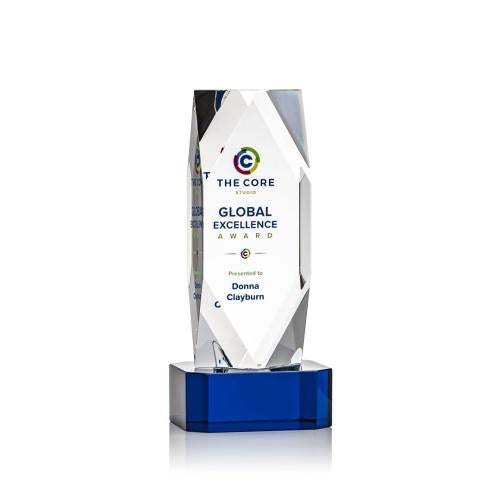 Recognition Awards - Crystal Awards - Delta VividPrint™ Award on Base - Blue