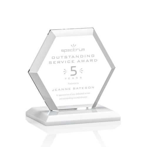 Recognition Awards - Crystal Awards - Barnett Award - White