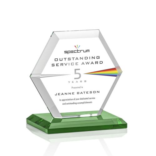 Recognition Awards - Crystal Awards - Barnett VividPrint™ Award - Green
