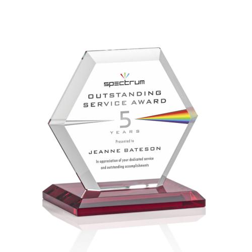Recognition Awards - Crystal Awards - Barnett VividPrint™ Award - Red