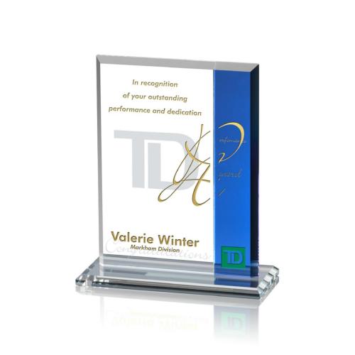Recognition Awards - Crystal Awards - Claremont Award - Blue