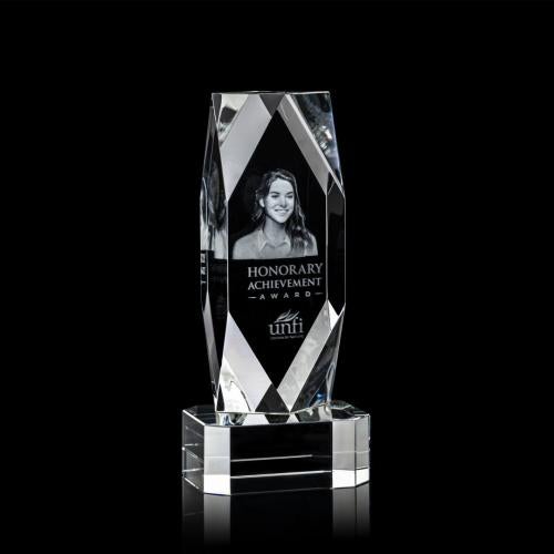 Delta 3D Award on Base - Clear Recognition Awards - Crystal Awards - Delta 3D Award on Base - Clear