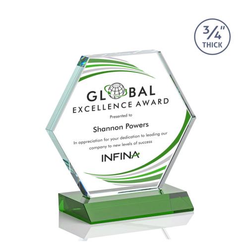 Recognition Awards - Crystal Awards - Pickering VividPrint™ Award - Green