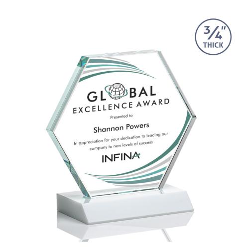 Pickering VividPrint™ Award - White Recognition Awards - Crystal Awards - Pickering VividPrint™ Award - White