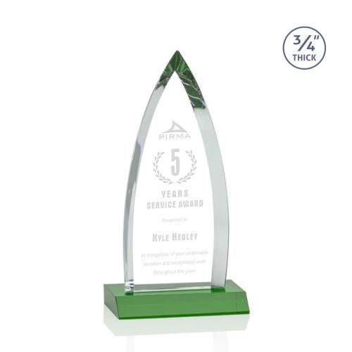Recognition Awards - Crystal Awards - Shildon Award - Green
