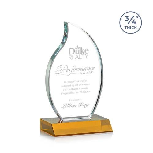 Recognition Awards - Crystal Awards - Croydon Flame Award - Amber