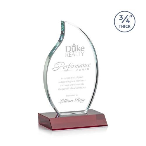 Recognition Awards - Crystal Awards - Croydon Flame Award - Red