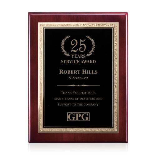 Plaque Awards - Premium Plaques - Gemstone Rosewood Plaque - Rosewood/Black Elegance