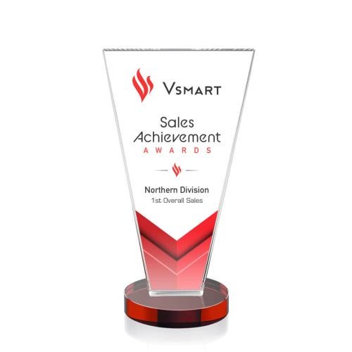 Recognition Awards - Crystal Awards - Burney VividPrint™ Award - Red