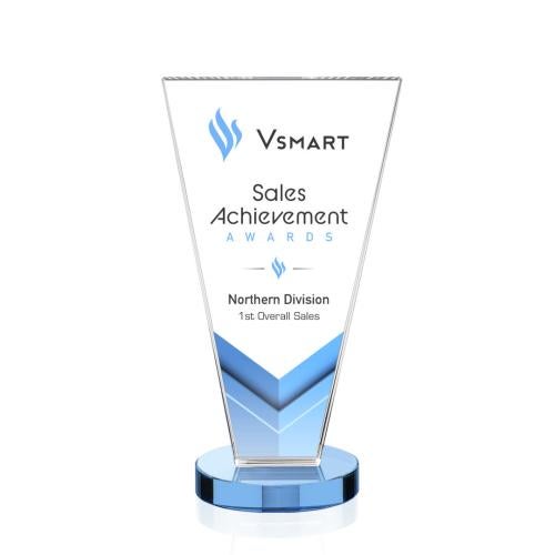 Recognition Awards - Crystal Awards - Burney VividPrint™ Award - Sky Blue