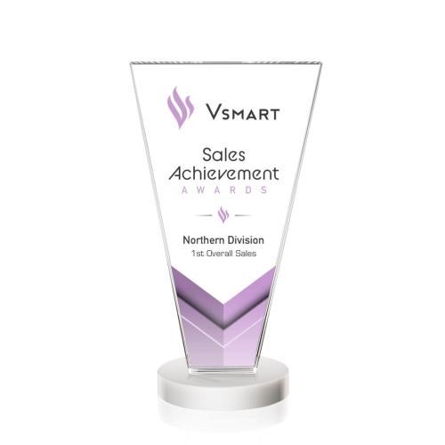 Recognition Awards - Crystal Awards - Burney VividPrint™ Award - White