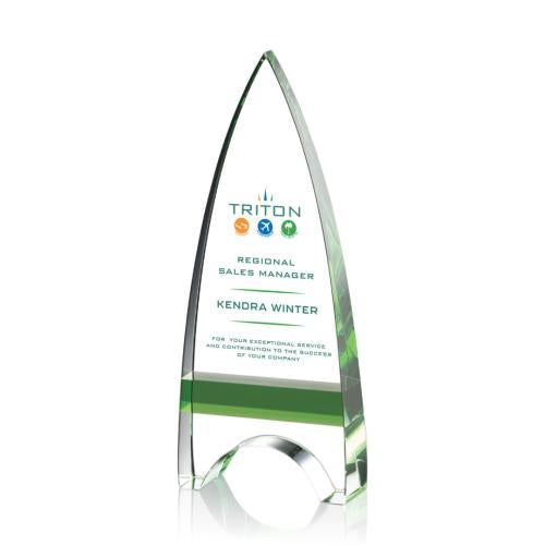 Recognition Awards - Crystal Awards - Kent VividPrint™ Award - Green 