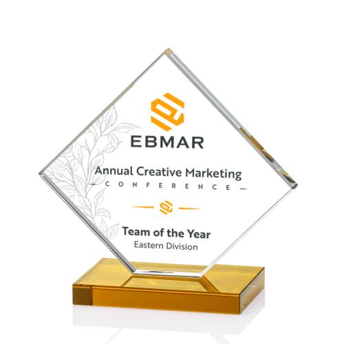 Recognition Awards - Crystal Awards - Wellington VividPrint™ Award - Amber 