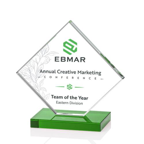 Recognition Awards - Crystal Awards - Wellington VividPrint™ Award - Green 