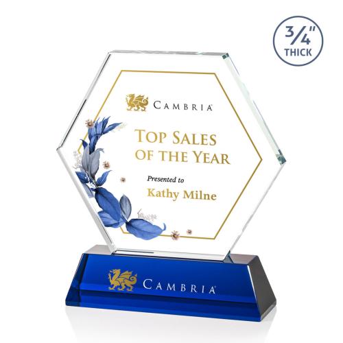 Recognition Awards - Crystal Awards -  Ralston VividPrint™ Award - Blue