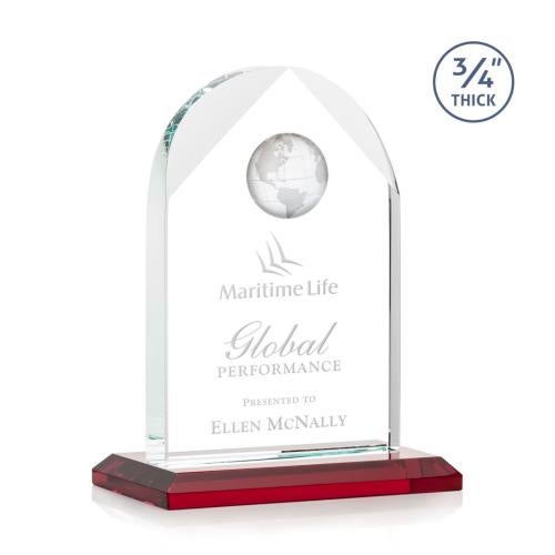 Recognition Awards - Crystal Awards - Blake Globe Award - Red