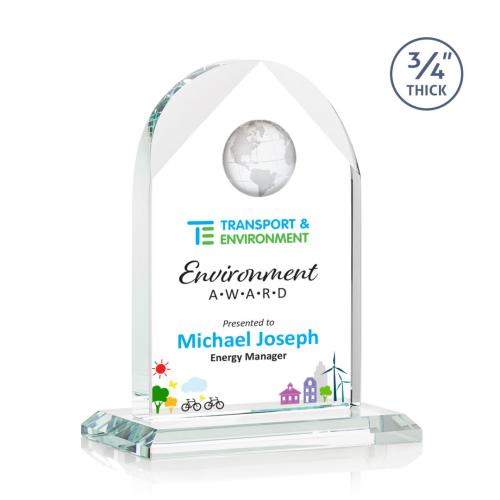 Recognition Awards - Crystal Awards - Blake Globe VividPrint™ Award - Starfire