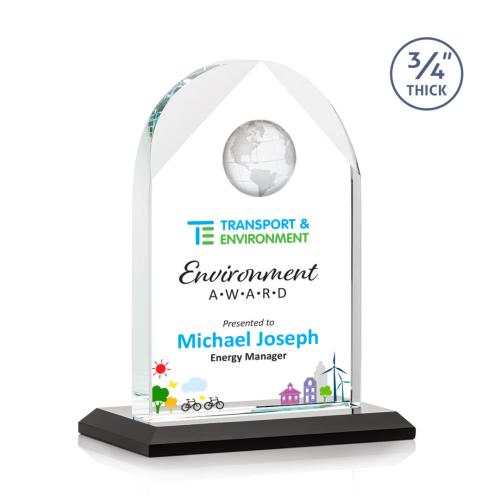 Recognition Awards - Crystal Awards - Blake Globe VividPrint™ Award - Black