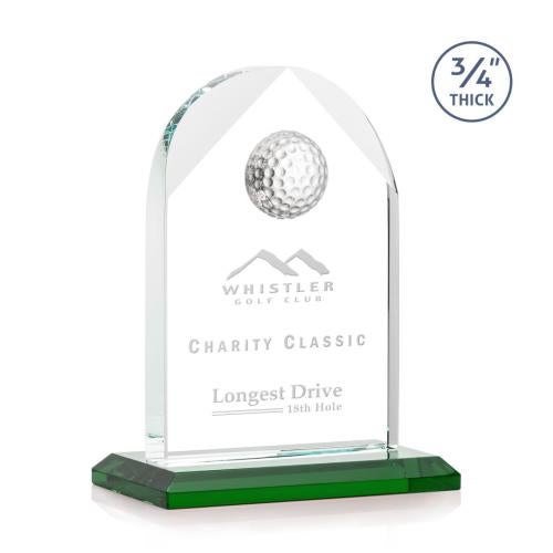 Recognition Awards - Crystal Awards - Blake Golf Award - Green