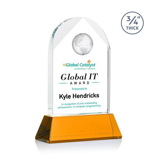 Recognition Awards - Crystal Awards - Blake Globe VividPrint&trade; Award on Newhaven - Amber