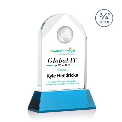 Blake Globe VividPrint™ Award on Newhaven - Sky Blue Recognition Awards - Crystal Awards - Blake Globe VividPrint™ Award on Newhaven - Sky Blue
