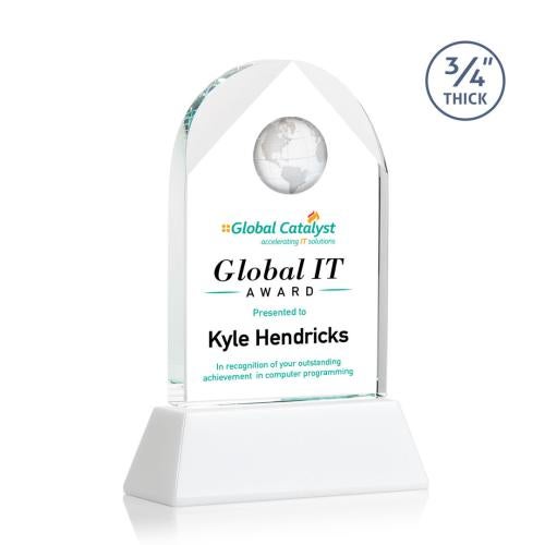 Blake Globe VividPrint™ Award on Newhaven - White Recognition Awards - Crystal Awards - Blake Globe VividPrint™ Award on Newhaven - White