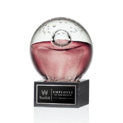 Recognition Awards - Glass Awards - Art Glass Awards - Jupiter Award on Square Marble