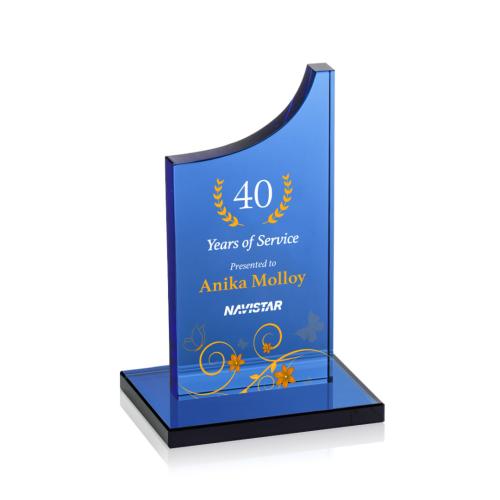 Recognition Awards - Crystal Awards - Berratini VividPrint™ Award - Blue