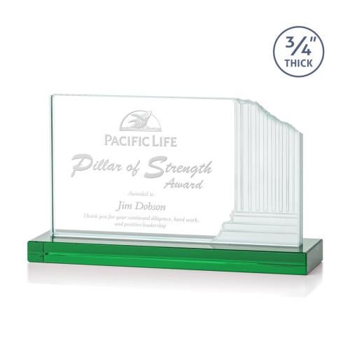 Recognition Awards - Crystal Awards - Colliseum Award - Green